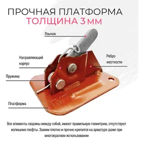 пружинный зажим для опалубки tvt усиленный